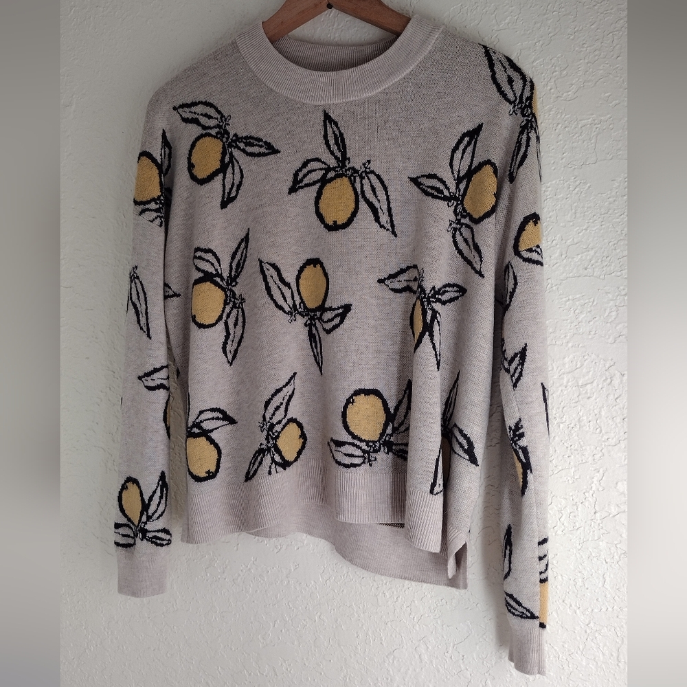 Madewell Tangerine Sketch Jacquard Pullover Sweater - Picture 5 of 7